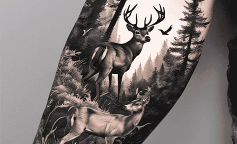 Forest and Deer Tattoo